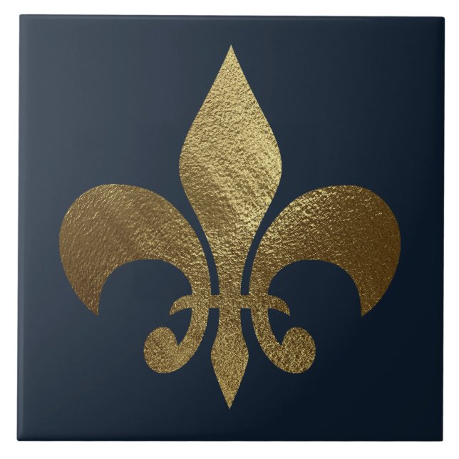 Azulejo De Cerâmica Ouro Fleur de Lis Real  (Frente)