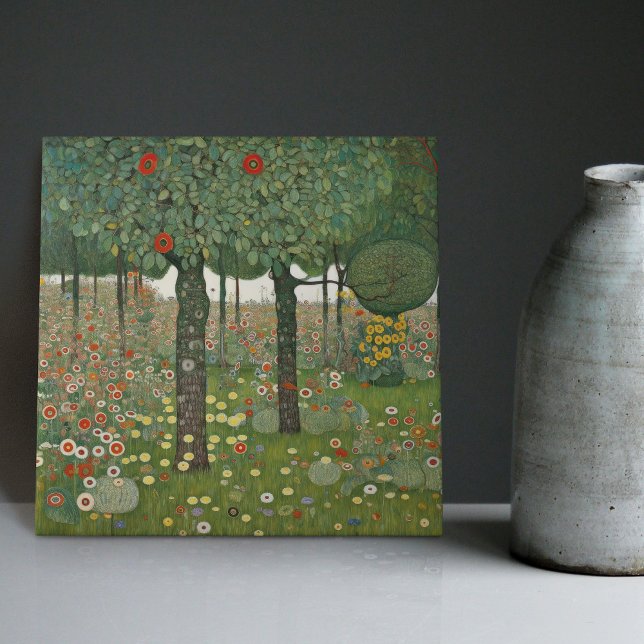 Azulejo De Cerâmica Ouro Klimt Árvore da Vida Abstrato de Arte Nouveau (Criador carregado)