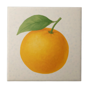 Azulejo De Cerâmica Ouro Laranja - Fruta de Aquarela