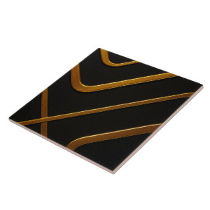 Azulejo De Cerâmica Ouro Líquido Total Preto Monocromático Arquitetôni