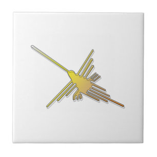 Azulejo De Cerâmica Ouro Nazca Lines Hummingbird