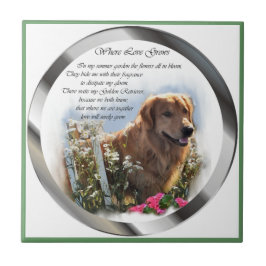 Azulejo De Cerâmica Ouro Retriever Summer Garden