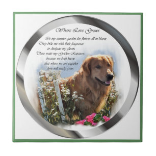 Azulejo De Cerâmica Ouro Retriever Summer Garden