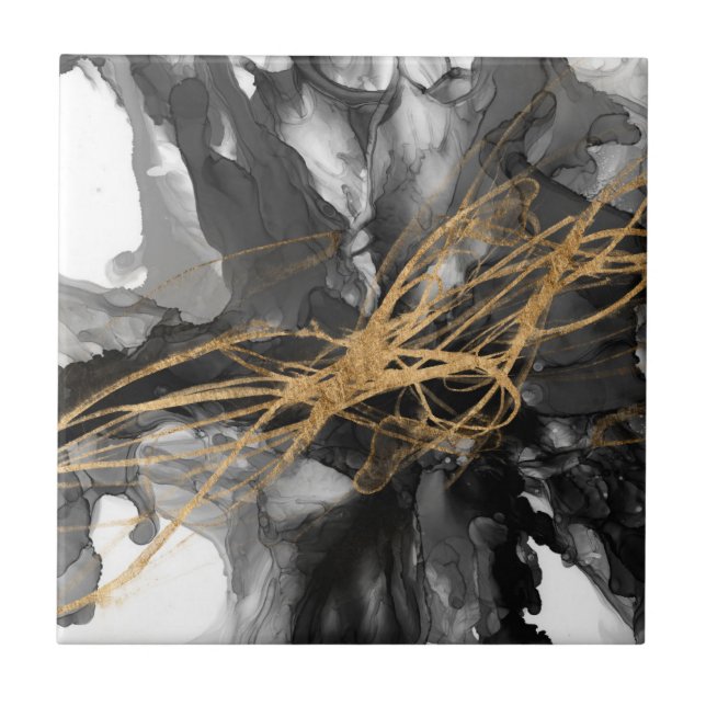 Azulejo De Cerâmica Ouro Vortex I (Frente)