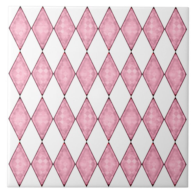 Azulejo De Cerâmica Ouros Clássicos Esmaecidos Rosa em Branco (Frente)