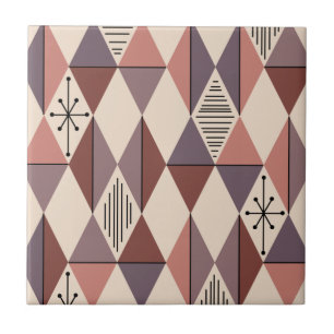 Azulejo De Cerâmica Ouros de Arte Atômica Mauve Salmon Rosa