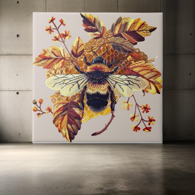 Azulejo De Cerâmica Outono de HoneyBee HoneyComb | (Criador carregado)