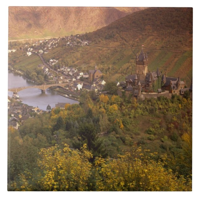 Azulejo De Cerâmica outono em Cochem, Renânia Pfalz, Alemanha (Frente)