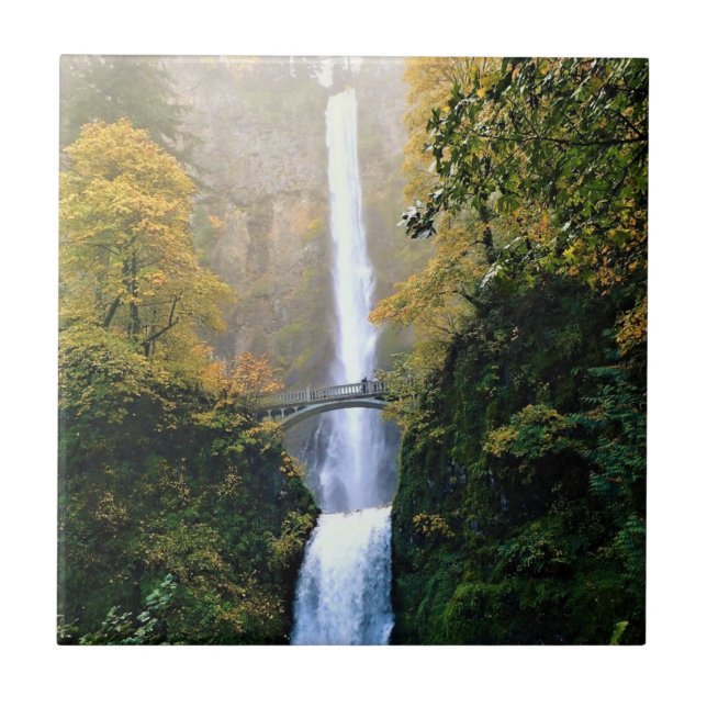 Azulejo De Cerâmica outono em Multnomah Falls, OU (Frente)