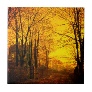 Azulejo De Cerâmica Outubro depois John Atkinson Grimshaw