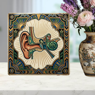 Azulejo De Cerâmica Ouvido Anatômico Art Déco Laringologia