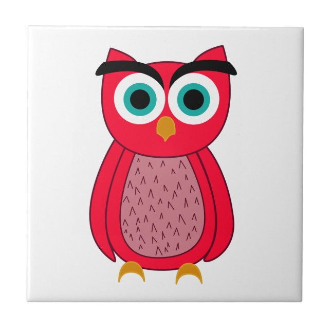 Azulejo De Cerâmica Owl   (Frente)