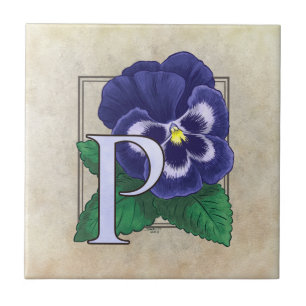 Azulejo De Cerâmica P para Monograma de Flor Pansível