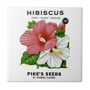 Azulejo De Cerâmica Pacote da semente do vintage do hibiscus