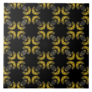 Azulejo De Cerâmica Padrão Abstrato amarelo, bronze e preto