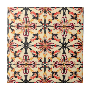 Azulejo De Cerâmica Padrão Abstrato Amarelo Claro