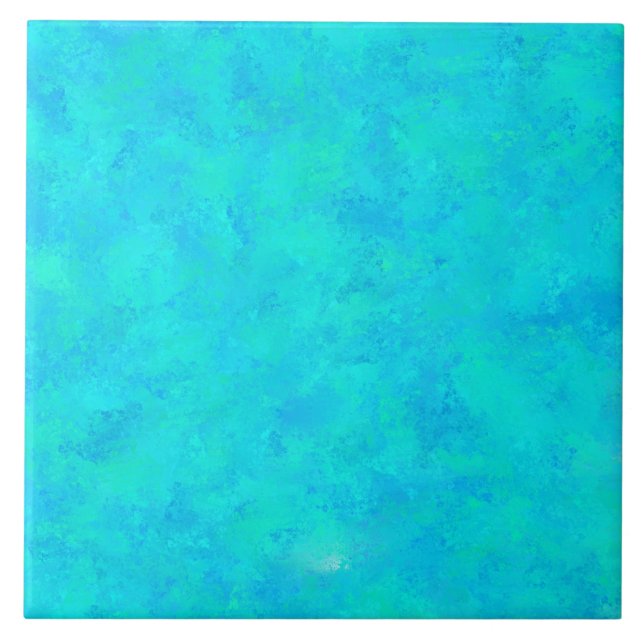 Azulejo De Cerâmica Padrão Abstrato Azul Turquesa (Frente)