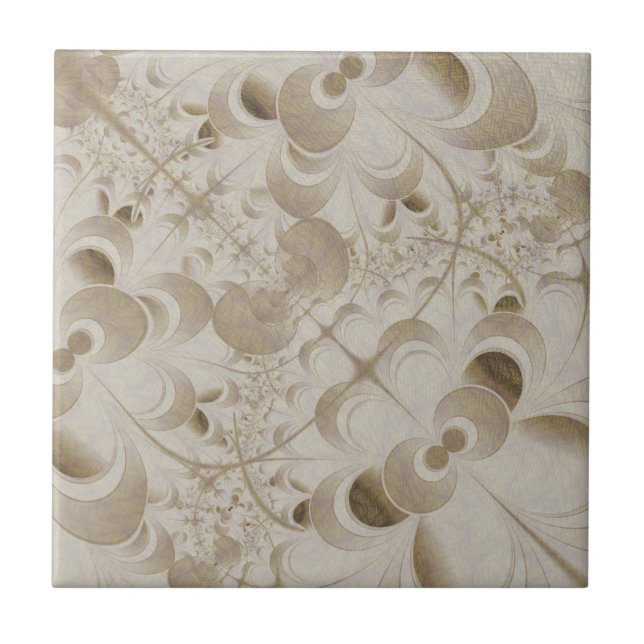 Azulejo De Cerâmica padrão abstrato beige (Frente)