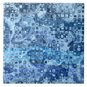 Azulejo De Cerâmica Padrão Abstrato de Água Azul Oceânico