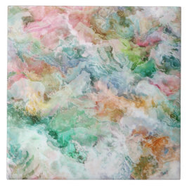 Azulejo De Cerâmica Padrão Abstrato de Aquarela do Oceano Grunge