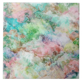 Azulejo De Cerâmica Padrão Abstrato de Aquarela do Oceano Grunge
