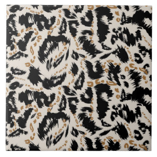 Azulejo De Cerâmica Padrão Abstrato de Leopardo Africano Boêmio