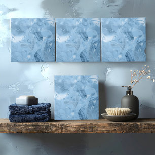 Azulejo De Cerâmica Padrão Abstrato de Mármore Nebuloso Azul Escuro ID