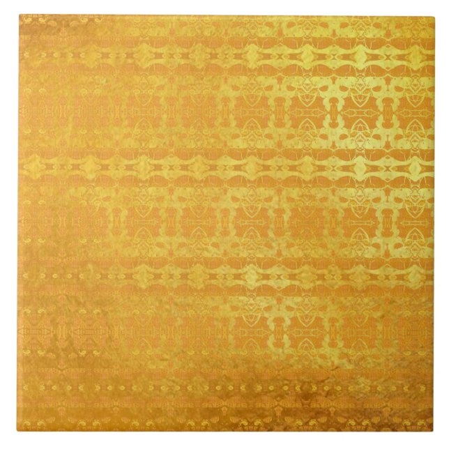 Azulejo De Cerâmica padrão abstrato Dourado (Frente)