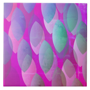 Azulejo De Cerâmica Padrão Abstrato Moderno Magenta Rosa Teal