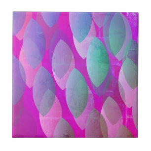 Azulejo De Cerâmica Padrão Abstrato Moderno Magenta Rosa Teal