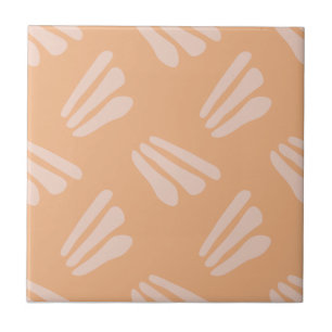 Azulejo De Cerâmica Padrão Abstrato Petal minimalista em Pêssego Suave