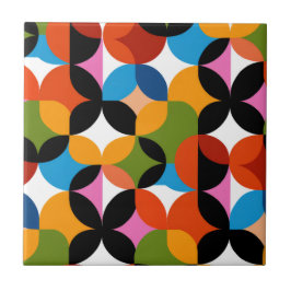 Azulejo De Cerâmica Padrão Abstrato Retro Ousado Moderno de Meados do