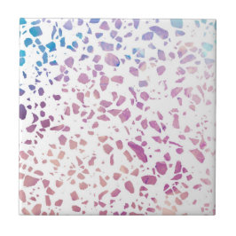 Azulejo De Cerâmica Padrão abstrato Terrazzo Mosaico rosa e azul