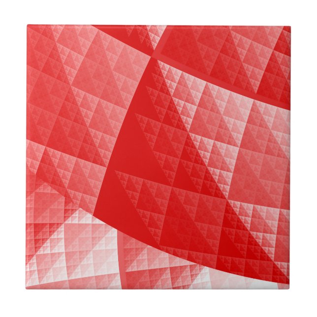 Azulejo De Cerâmica Padrão abstrato vermelho (Frente)