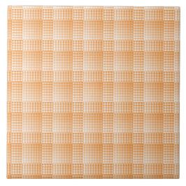 Azulejo De Cerâmica Padrão Abstrato Xadrez Laranja Branco