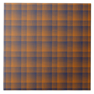 Azulejo De Cerâmica Padrão Abstrato Xadrez Laranja Roxo