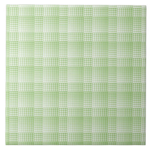Azulejo De Cerâmica Padrão Abstrato Xadrez Verde Branco