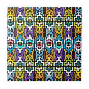 Azulejo De Cerâmica Padrão africano de cores brilhantes