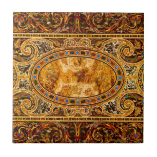 Azulejo De Cerâmica Padrão Antiquado De Gemstone Italiano Decorativo