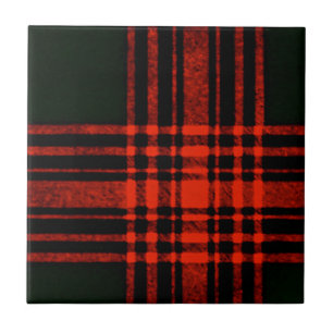 Azulejo De Cerâmica Padrão Antiquado de Xadrez de Tartan Caça Menzie