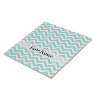 Azulejo De Cerâmica Padrão aqua chevron