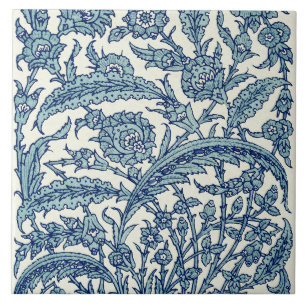Azulejo De Cerâmica Padrão Árabe Floral de Ornamentado Azul