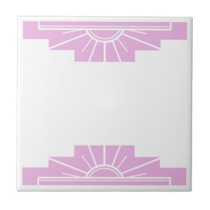 Azulejo De Cerâmica Padrão Art Deco a rosa