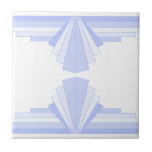 Azulejo De Cerâmica Padrão Art Deco em azul