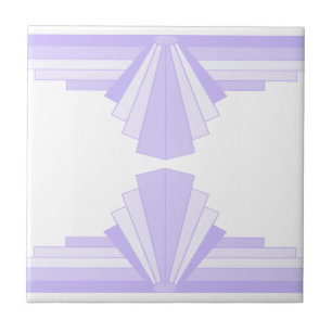 Azulejo De Cerâmica Padrão Art Deco em Lilac