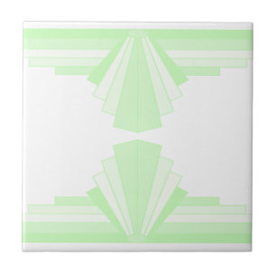 Azulejo De Cerâmica Padrão Art Deco em Pastel Green
