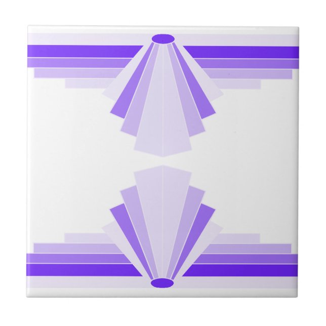 Azulejo De Cerâmica Padrão Art Deco em Roxo (Frente)