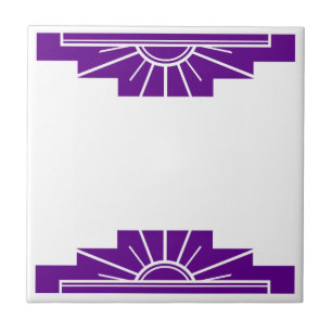 Azulejo De Cerâmica Padrão Art Deco em Roxo