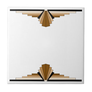 Azulejo De Cerâmica Padrão Art Deco em Tan
