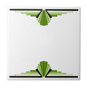 Azulejo De Cerâmica Padrão Art Deco em Verde
